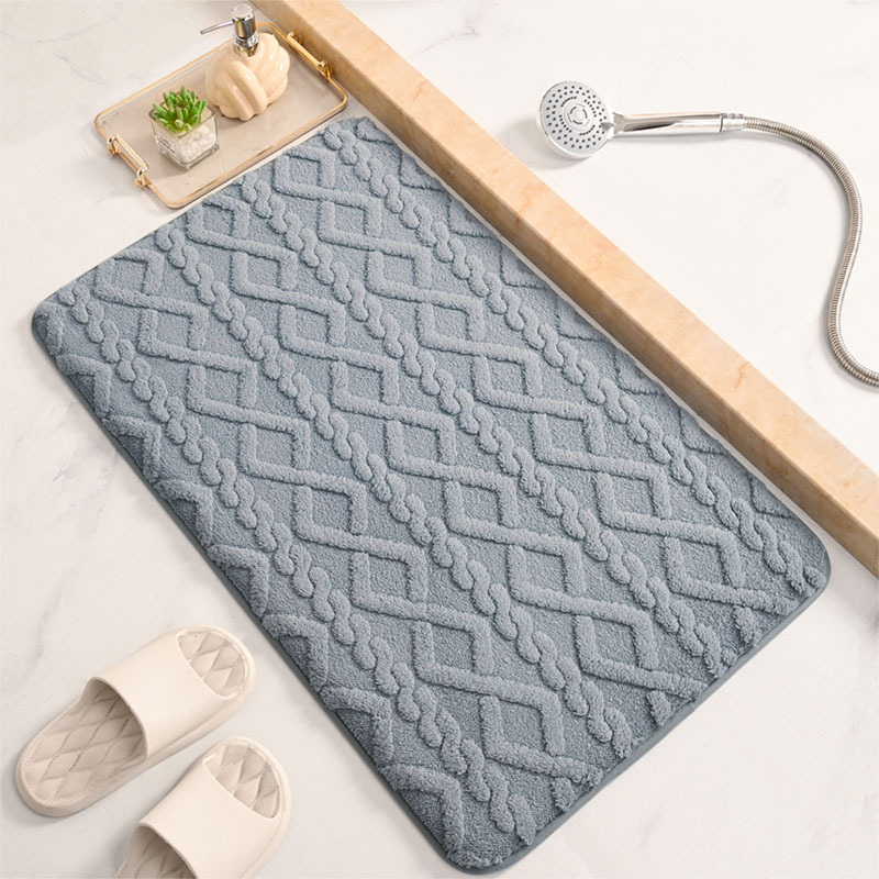 Alfombrilla para puerta de entrada transfronteriza Shumian terciopelo de algodón de color sólido jacquard baño alfombrilla antideslizante para baño doméstico