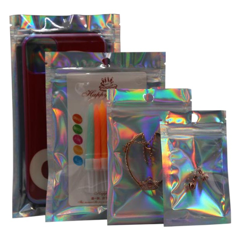 Bolsas autosellables láser de colores, bolsas láser yin-yang, bolsas de sellado transparentes, bolsas de sellado para fundas de teléfono, bolsas autosellables para embalaje de joyería