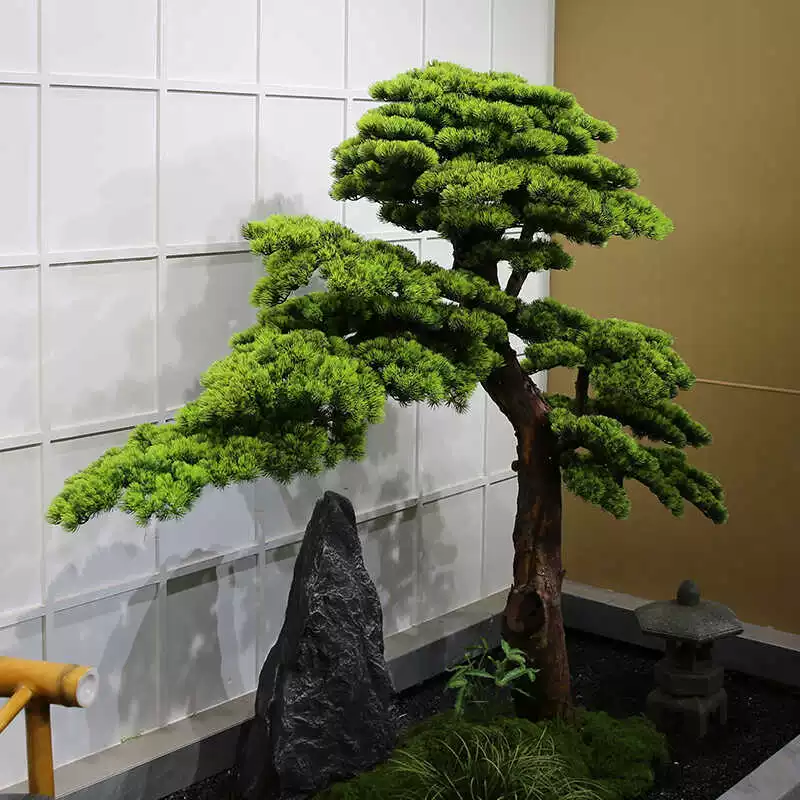 Масштабное моделирование приветственного гостя Song Luo Hansong гостиничного витрины поддельные сосны Новый китайский интерьер декорации зеленых растений