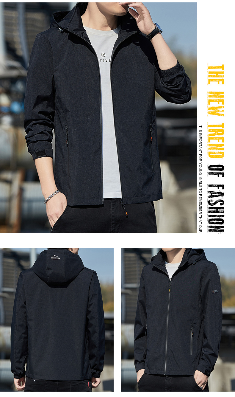 Giacca con cappuccio uomo slim fit primavera autunno casual_voghion.com