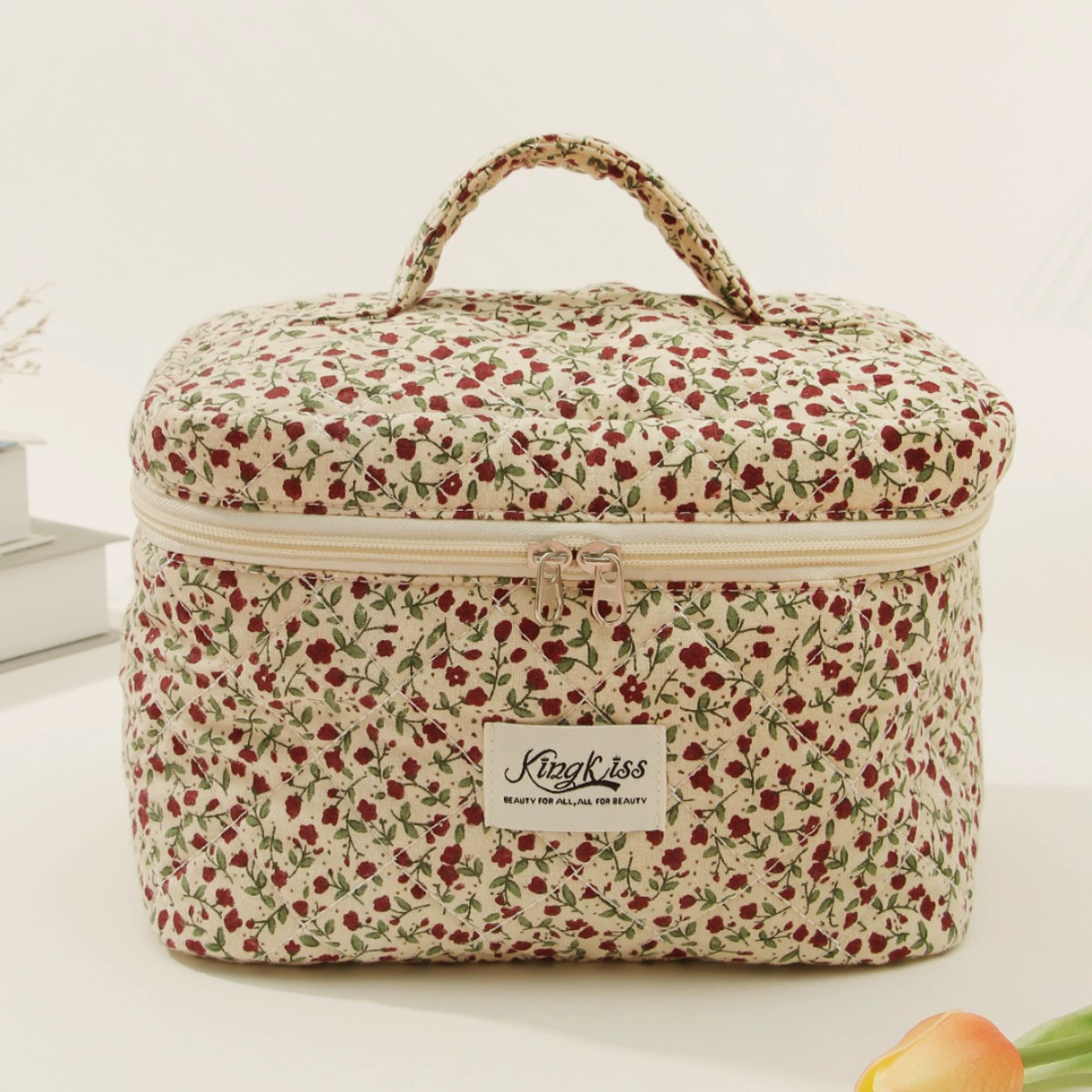Портативный вместительный косметичка Bag для рук, маленькая сумка, симпатичная система хранения, с цветочным принтом