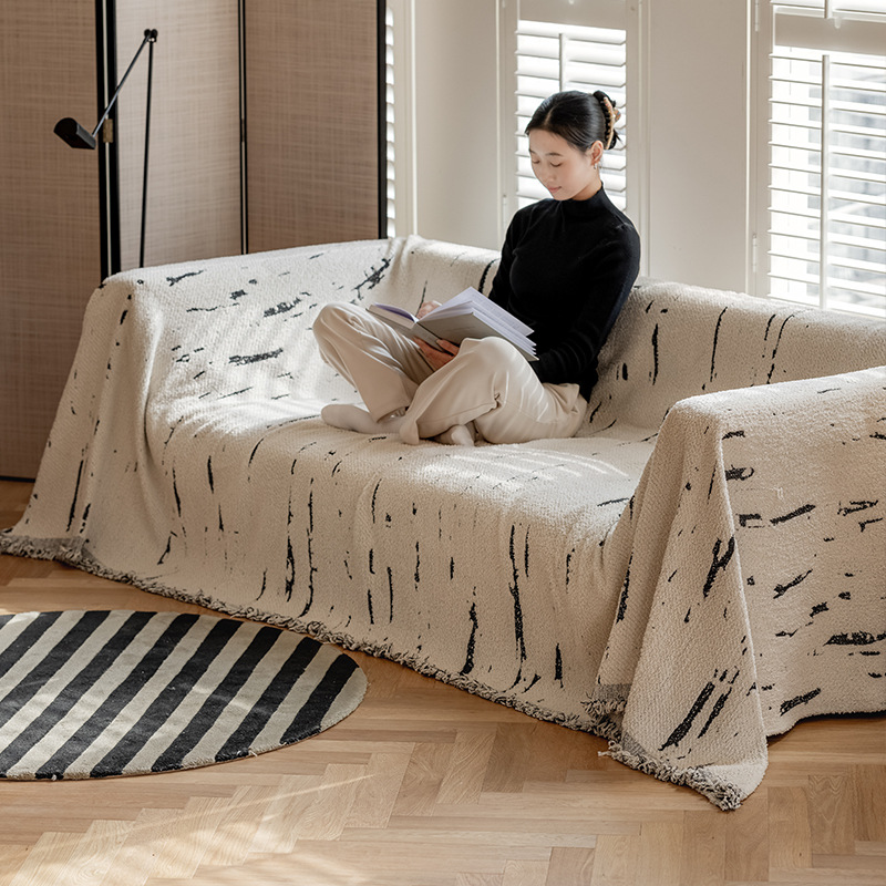2024 nueva toalla de sofá de cuatro estaciones anti-gato universal rascar sensación de alto nivel de toda la cubierta de tela de sofá cubierta de manta de envoltura