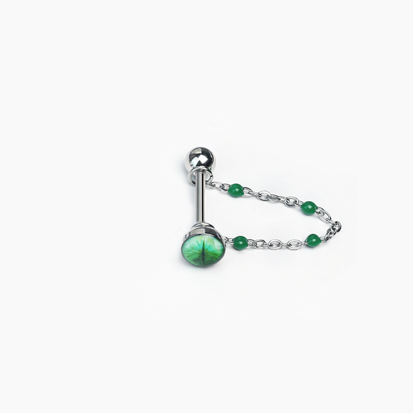 5-Color Gradient Magic Pupil Tongue Ring, Cat Eye Titanium Steel Externally Threaded Tongue Barbell, Personalized Drinking Party Jewelry for Hot Girls Wholesale detail image 11