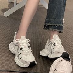 2023 New Korean Style Fashion Casual Sports Shoes for Women, Versatile Thick-Heeled Dad Shoes, Breathable Round-Toe Single Shoes