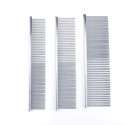 Special pet comb, electroplated stainless steel row comb, dense toothed comb, cat and dog grooming comb, Teddy Golden Retriever supplies