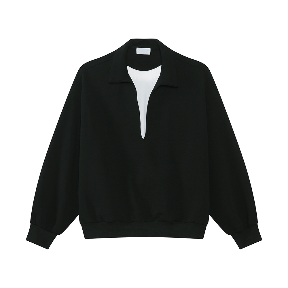 MTLCLOTHES Hombres| Coreano sólido minimalista estilo deportivo casual diario V-collar suelto conjunto versátil