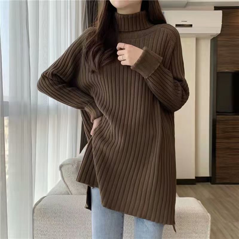 High-Necked Sweater for Women, Autumn and Winter New Style 2026, Lazy Style, Gentle and Loose, Mid-Length Pullover Knitwear for Outer Wear High-Necked Sweater for Women, Autumn and Winter New Style 2026, Lazy Style, Gentle and Loose, Mid-Length Pullover Knitwear for Outer Wear