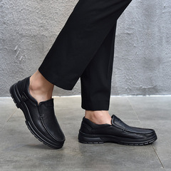 New business leather shoes for men, genuine leather soft sole, versatile first layer cowhide, low-top men's leather shoes, round toe