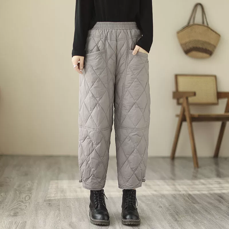 Light and thin winter keep warm trousers for leisure