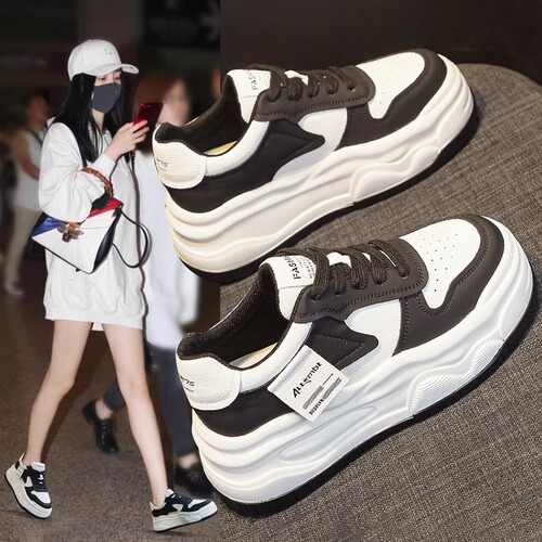 Guyun | Chunky-Soled Hidden-Heel White Sneakers for Women, 2024 New Spring Style, Versatile Casual Sports Shoes