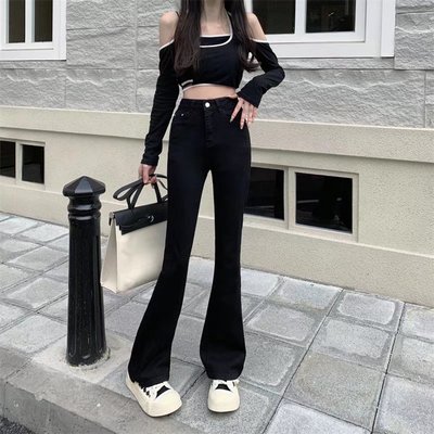 Micro Speaker Jeans Autumn and winter new pattern Paige Straight Self cultivation Show thin Large MM Plush Broad leg trousers