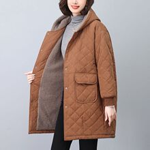 加肥宽松加大加厚休闲夹棉斤加绒胖妈妈棉服冬外套020中老年棉衣