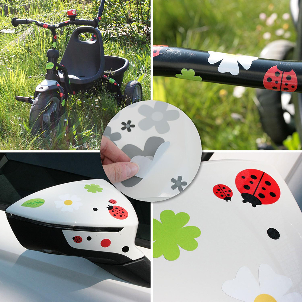Nieuwe bloemenstickers, UV-bestendige klaver-chrysanten autostickers, waterdichte fietsstickers_voghion.com