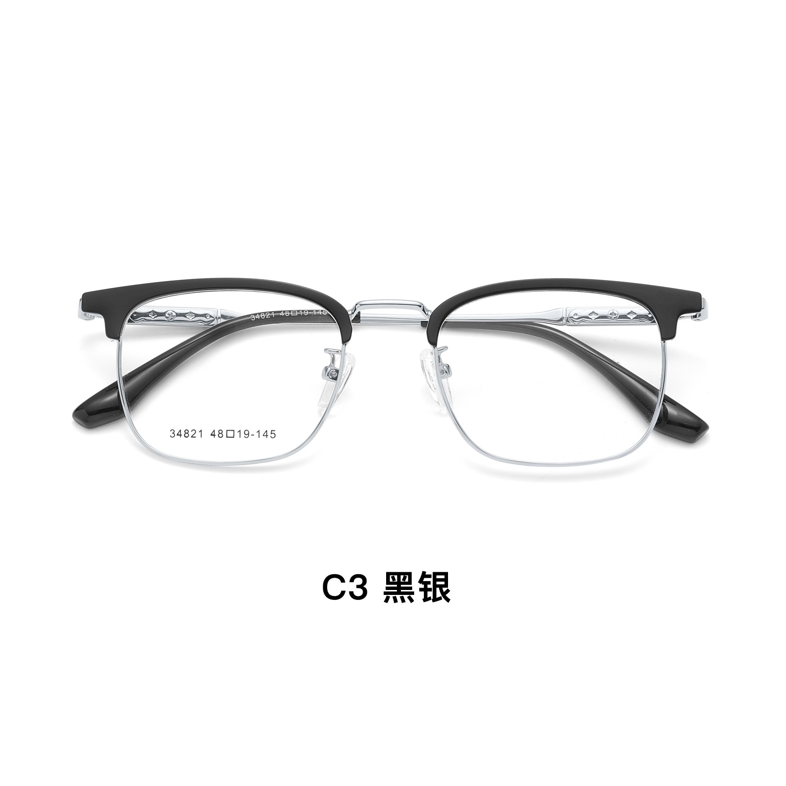 Marcha de cejas masculinas moda tallado marco de gafas de aleación piel de silicona soporte de nariz marco de gafas de sol al por mayor con espejos