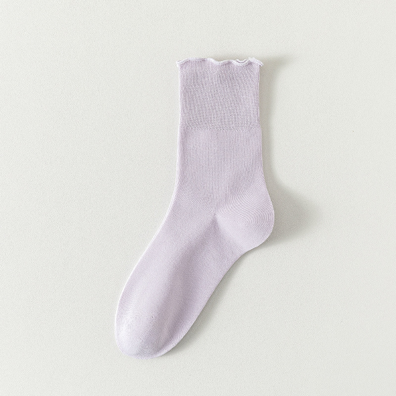 Calcetines de algodón de color sólido para mujeres verano en una máquina sin costuras de hueso envasado independiente calcetines de mujer al por mayor