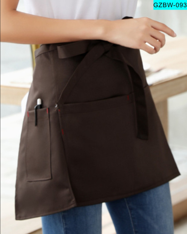 Camarero hombres y mujeres corto delantal negro restaurante del hotel restaurante Occidental cafetería cocina media cintura