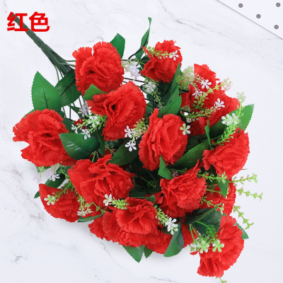 24头仿真康乃馨母丁香花亲教师节装饰摆放花卉绢花插花室内摆件|ms