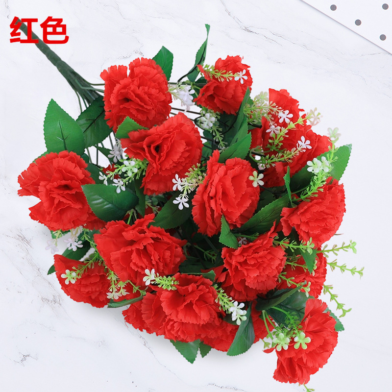 24头仿真康乃馨母丁香花亲教师节装饰摆放花卉绢花插花室内摆件|ms