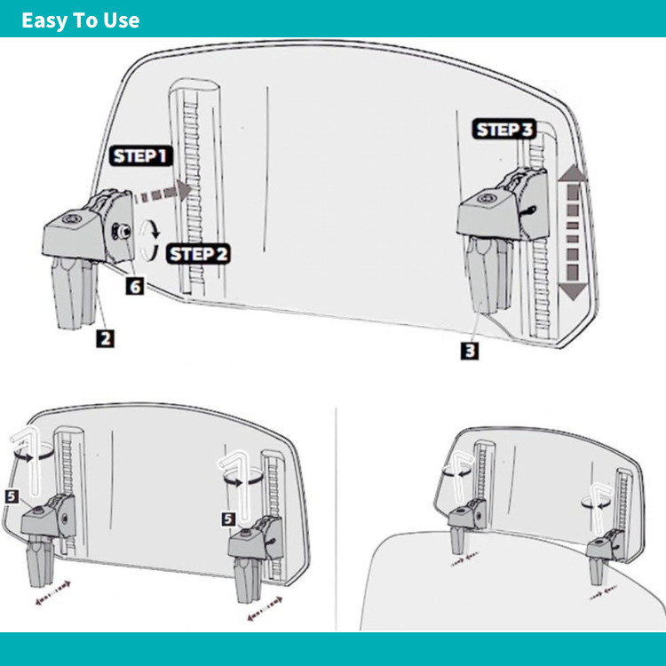 Motorcycle Modification Parts Suitable for Kawasaki, Honda, Bmw, Yamaha, Suzuki, Height-Adjustable Windshield