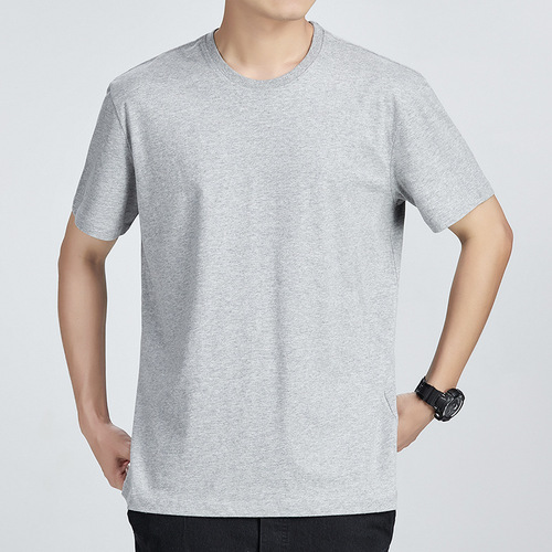 Summer Pure Color Fashion Trend Slim Fit Men's Group Workwear T-Shirt Round Neck Half Sleeve Short Sleeve Top Wholesale