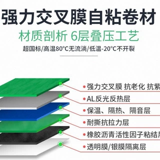 自粘防水卷材1.5mm2mm3mm单面双面耐高温预铺湿铺改性沥青防漏