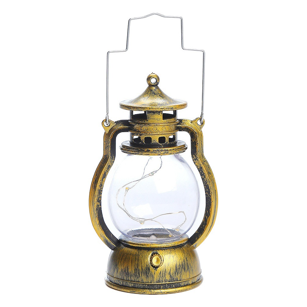 Navidad retro pequeña lámpara de aceite lámpara de vela electrónica creativa pequeña lámpara de caballo LED luminoso regalo decoración suministros