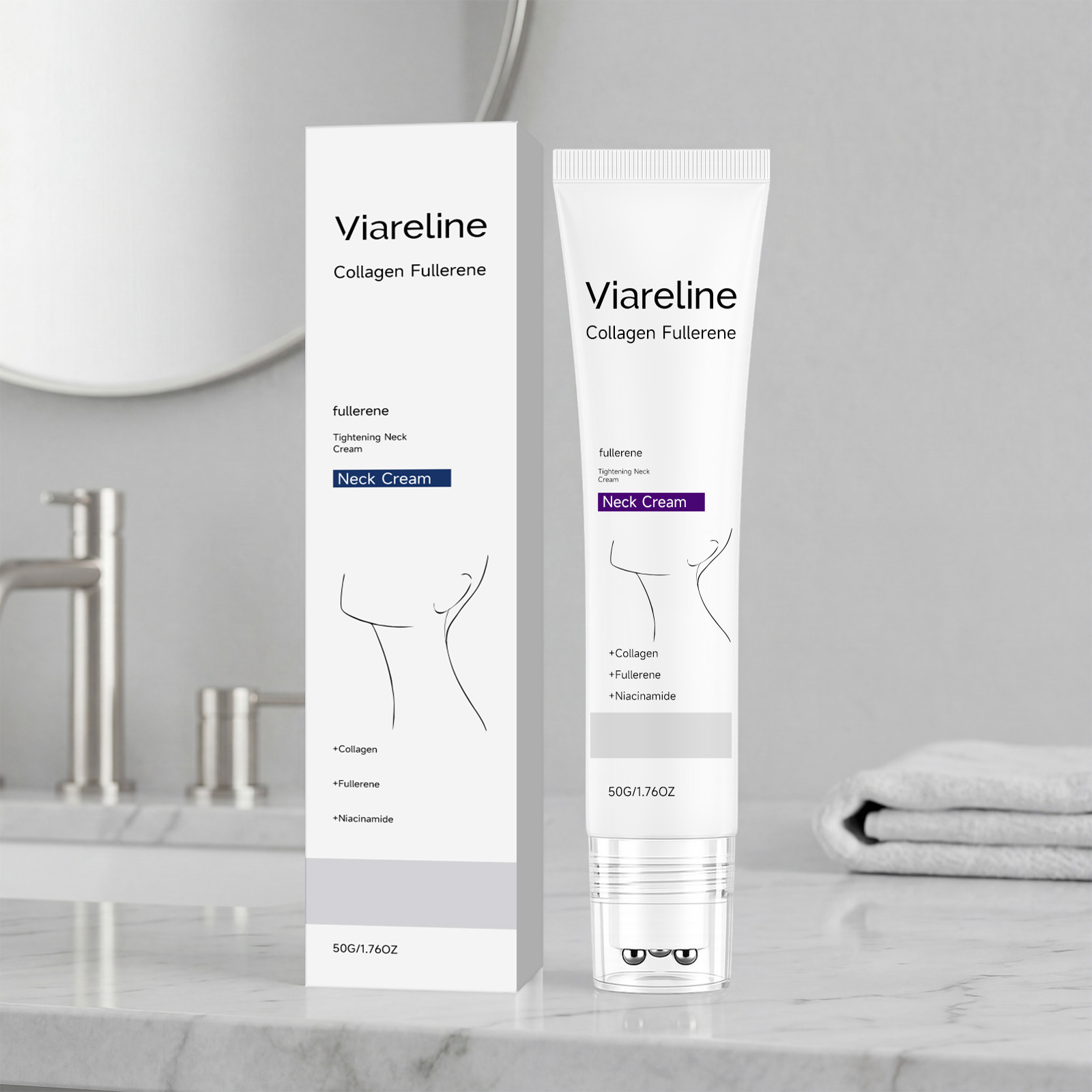 VIARELINE 胶原蛋白保湿颈霜 柔嫩颈部肌肤水润顺滑保湿日常护理