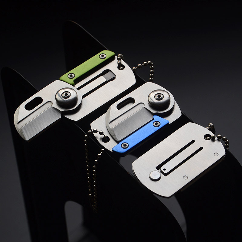 新款不锈钢户外刀随身折叠刀野外迷你多用途高硬度钥匙扣挂件折刀