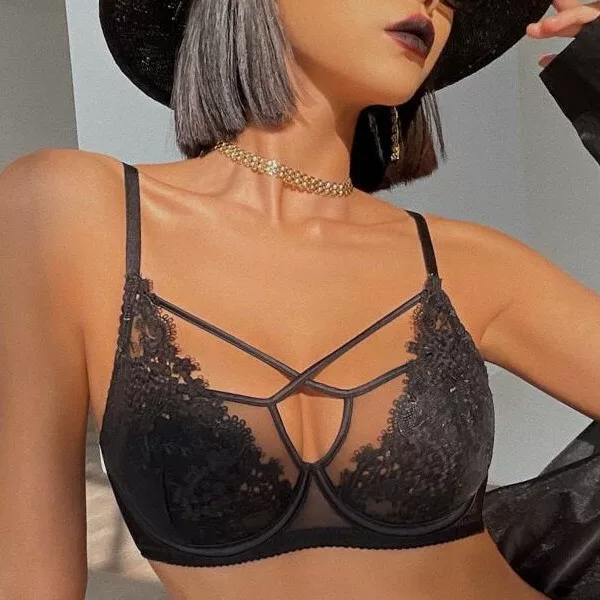 Thin sexy underwear, lace supporting summer bra