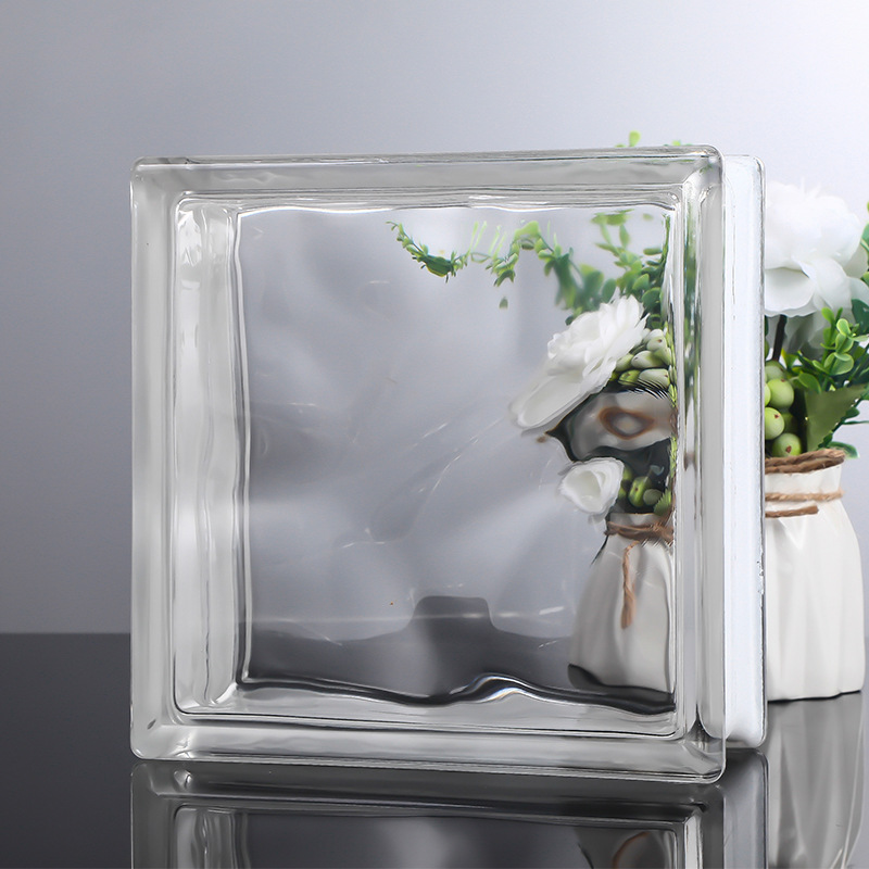 ladrillo de vidrio ultra blanco ladrillo de cristal pared de partición transparente baño opaco ladrillo hueco de patrón solar rojo