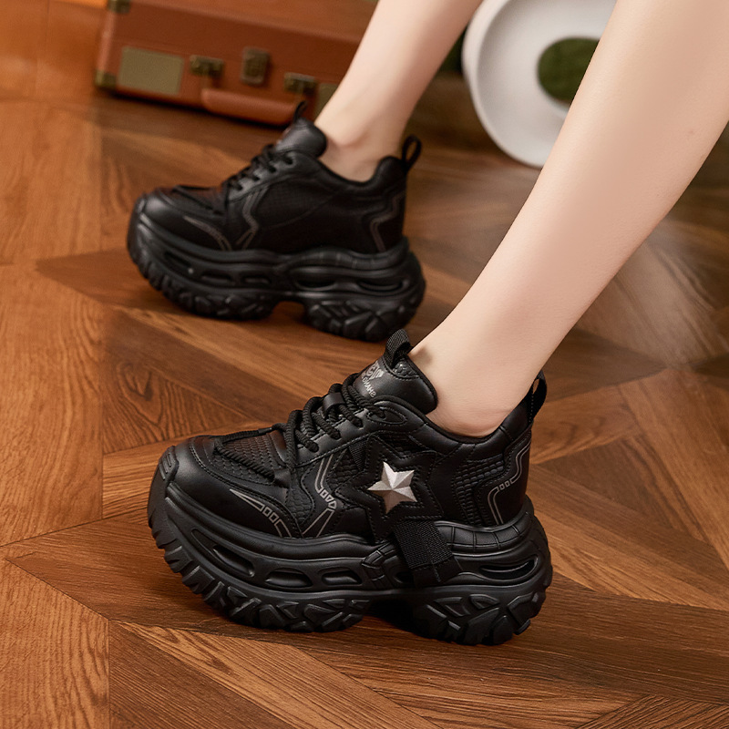 厚底老爹鞋女2025新款秋冬休闲运动鞋松糕底百搭小个子内增高女鞋|undefined
