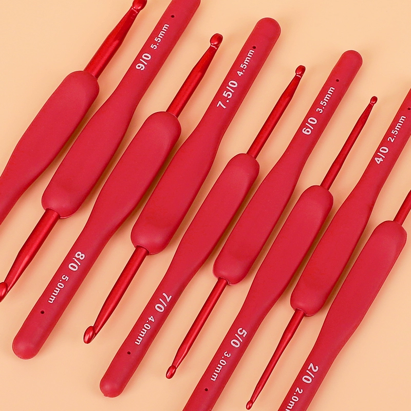 Красный мягкий ручка крючком набор инструментов ручной работы diy вязаный шарф свитер