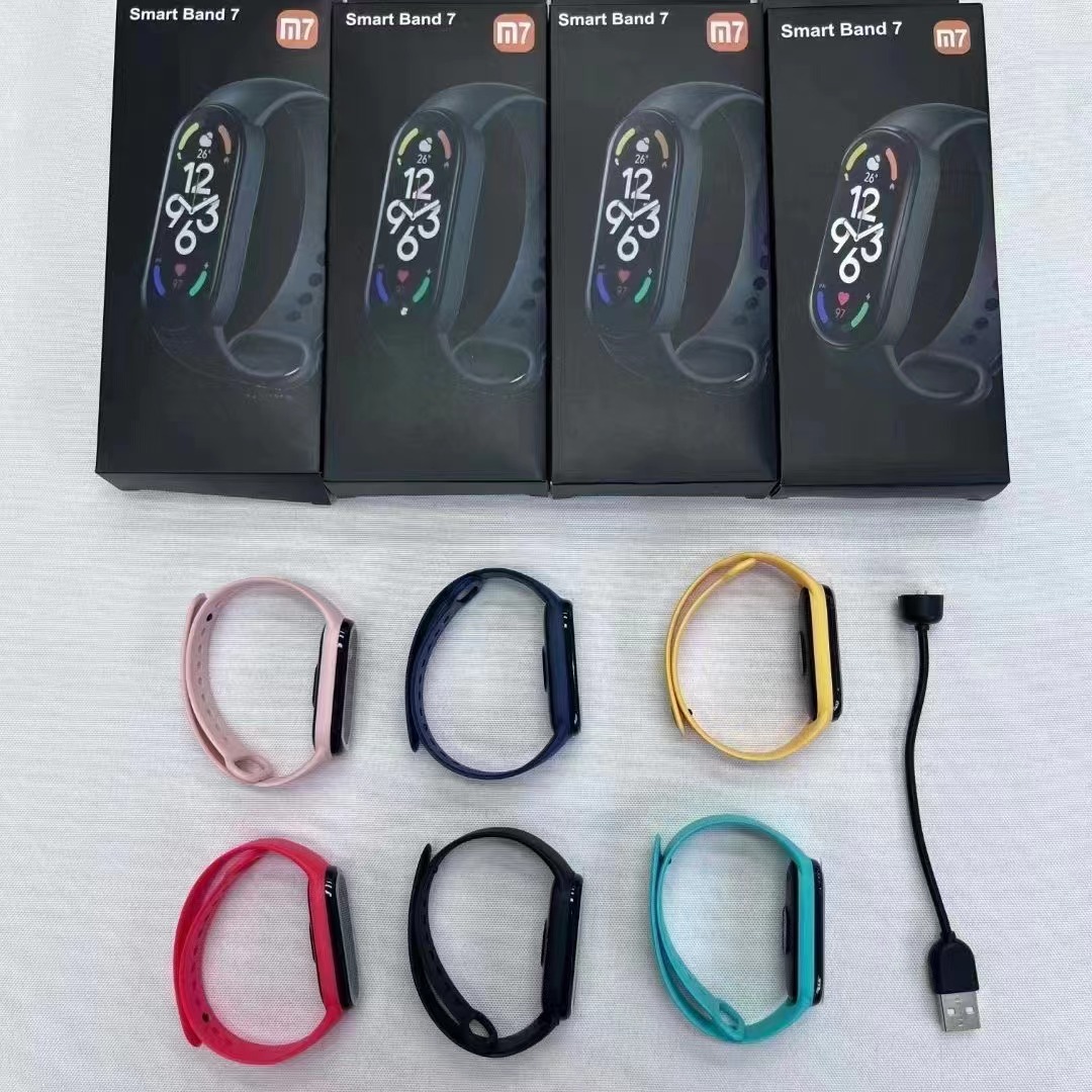 M7 pulsera inteligente Bluetooth Frecuencia Cardíaca deportes paso contando información recordatorio personalizado dial pulsera de regalo fábrica