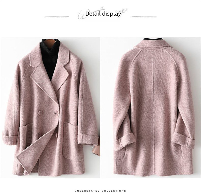 Mid-length woolen coat for women 2022 autumn and winter New loose slimming versatile Western style woolen coat trendy thick_voghion.com
