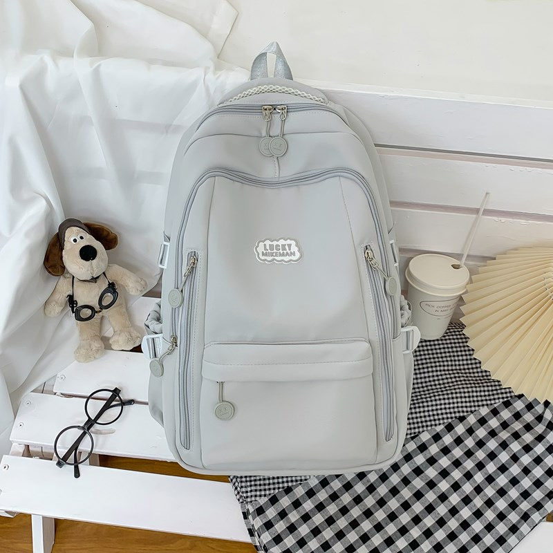 Mochila escolar, estudiante universitaria, estilo minimalista japonés, color puro, simple y versátil, mochila para estudiante de secundaria, campus de nicho