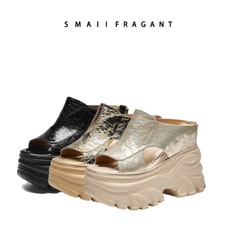 Sandal cao gót nữ hở mũi đế dày gót 12 cm — màu đen chi tiết 9