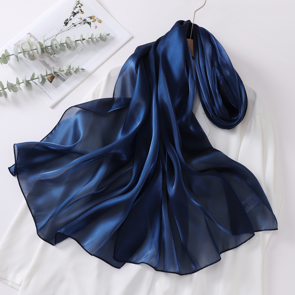Femmes Élégant Style Vintage Couleur Unie Organza Écharpe En Soie display picture 21