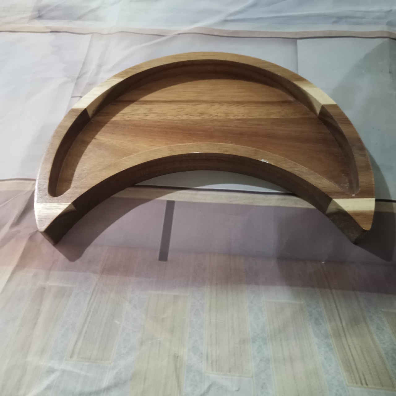 Luz de moda de lujo lovesickness bandeja de madera Acacia madera cristal Luna bandeja de madera joya aceite esencial Pantalla bandeja de madera