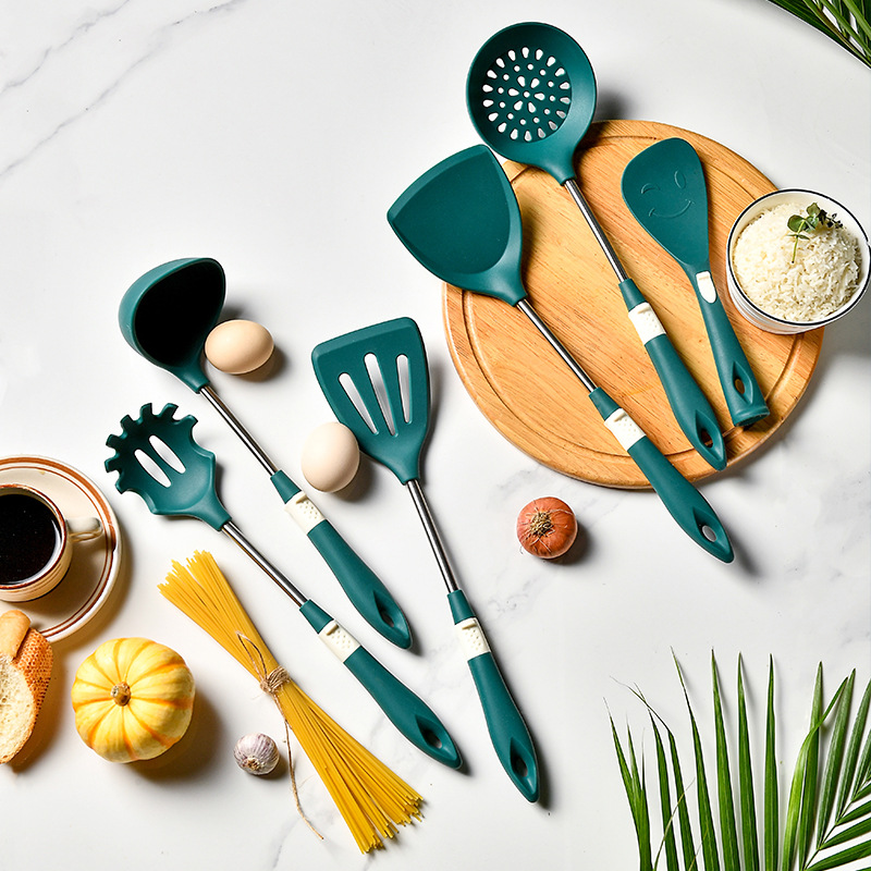 硅胶铲不粘锅护锅铲家用炒菜铲子耐高温漏汤勺厨具套装