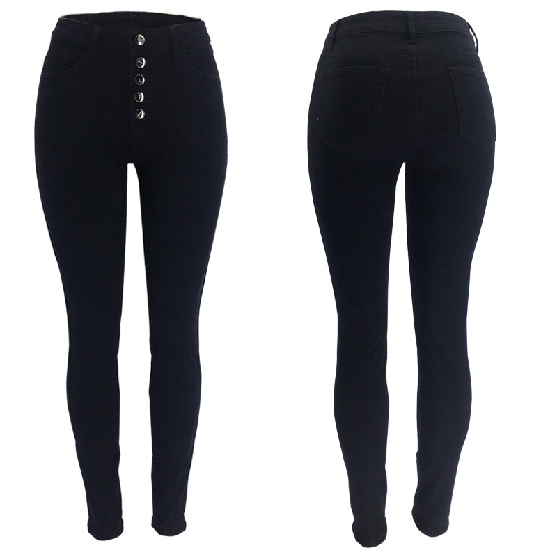 Amazon ropa de las mujeres 2022 Europa y América alta cintura hip lifting Slim breasted nuevos jeans stretch tight