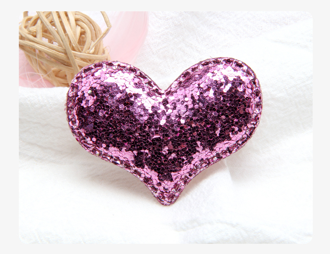 Kid'S Gender Cartoon Style Style Cartoon Style Heart Shape Sequin Cloth Hair Clip 1 Piece