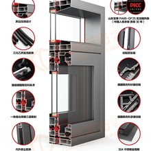 湖南家装自建房门窗定制断桥铝门窗纱窗一体平开系统窗可上门安装