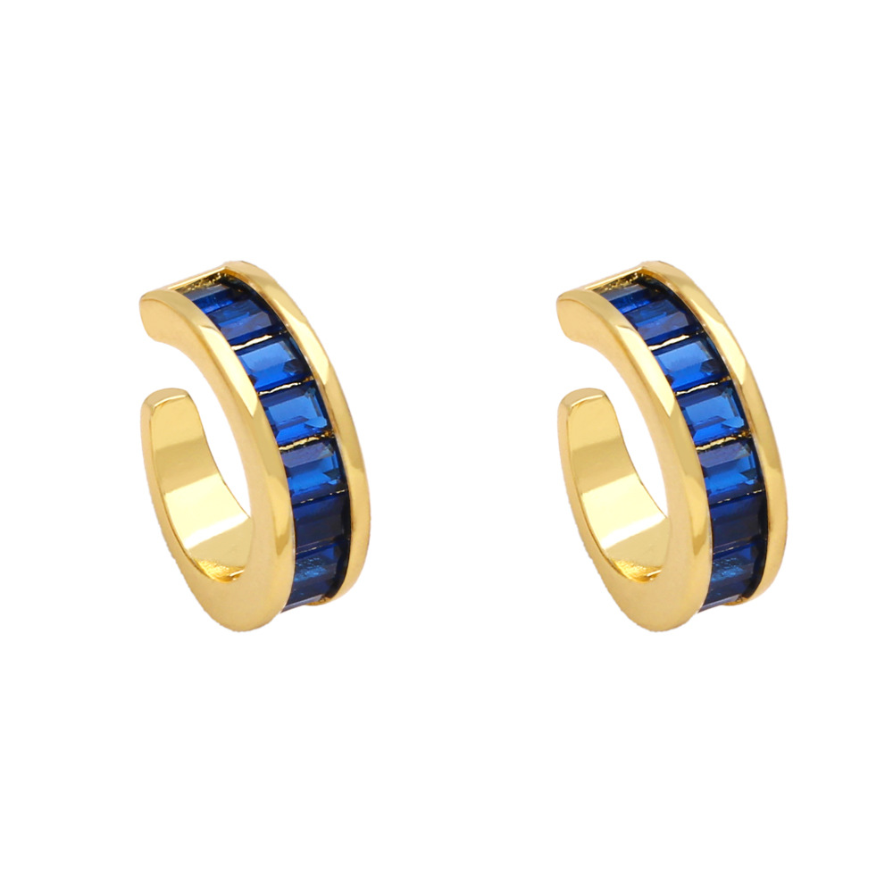 Fashion Geometric Copper Inlay Zircon Ear clips 1 Pair