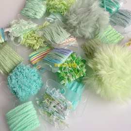 浅绿系手混线小样藏族脏鞭发绳文玩头饰原创辅料DIY配件迷你线板