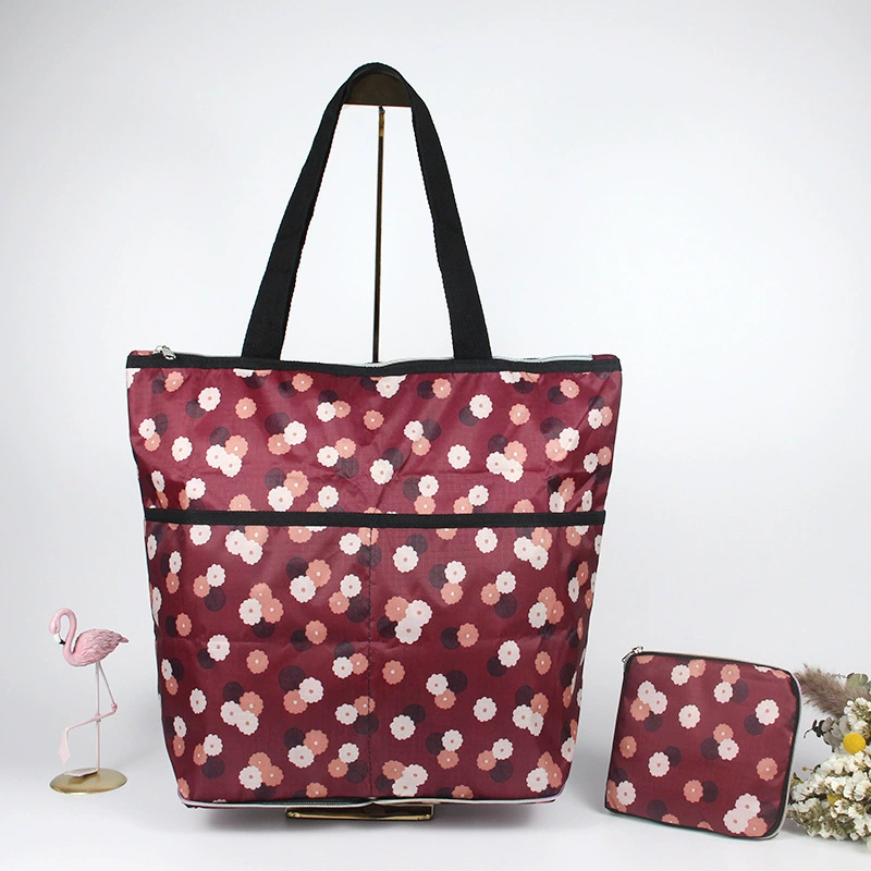 М compressed cartoon folding handheld shopping bag, вместительная льняная сумка, ткань оксфорд, корейский стиль
