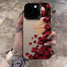 跨境信封玫瑰彩银壳适用苹果17/16/15/14pro手机壳15promax13/12/