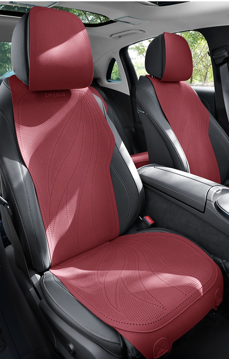 2026 Purple Wind Chime New Leaf Pattern Suede Car Seat Cushion MA10, Suitable for All Seasons