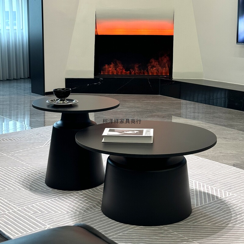 Martini White Cream-Style Home Living Room Coffee Table Set, Trendy Minimalist Round Small Coffee Table for Small Apartments Martini White Cream-Style Home Living Room Coffee Table Set, Trendy Minimalist Round Small Coffee Table for Small Apartments