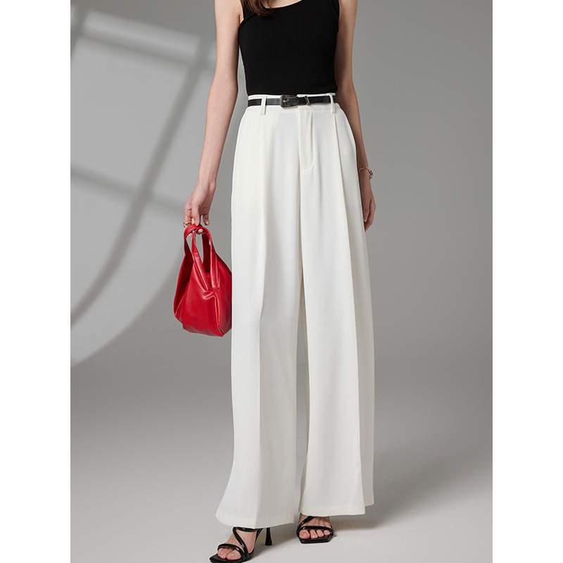 【Yun Chang】Drapey Wide-Leg Pants for Women, High-Waisted Slimming Long Pants, Breathable Casual Pants, 2026 New Model, in Stock Wholesale