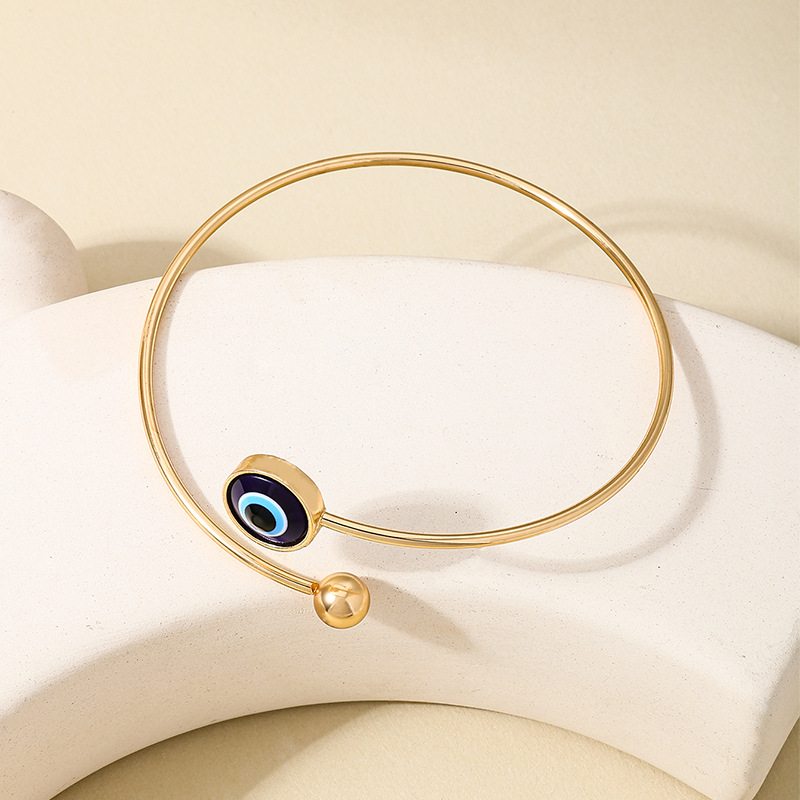 1 estilo europeo y americano personalidad creativa metal diablo ojo alrededor de la abertura ajustable brazalete de mujer